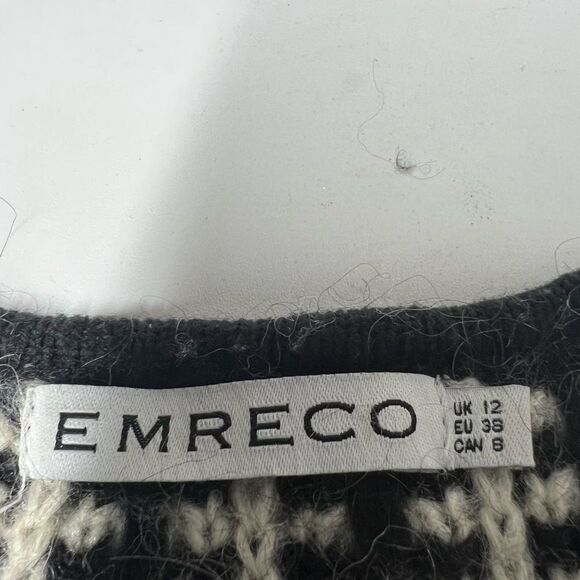 EMRECO Mohair Blend Black White Sweater Cardigan Jacket 2 Packets Size 12UK/8 US - Picture 8 of 12
